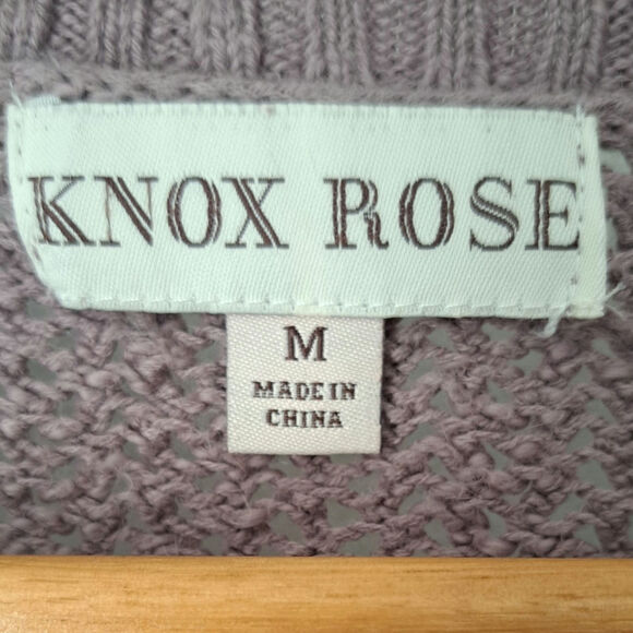 Knox Rose Tie Dye Rainbow Long Sleeve Open Knit Cotton Sweater Women's Medium - Picture 4 of 5